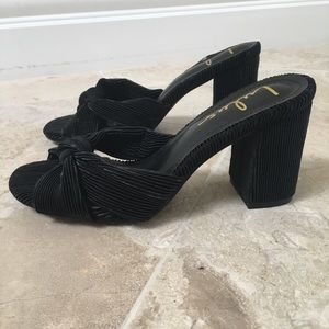 Black Knotted High Heel Sandals